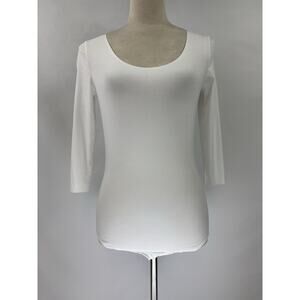 Wolford Tokio String Bodysuit White Small Scoop Neck Modal Elastane Modal